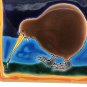 VINTAGE A TE HUIA GLAZED DECORATIVE TILE FROM NEW ZEALAND WITH KIWI BIRD 6&acirc;��