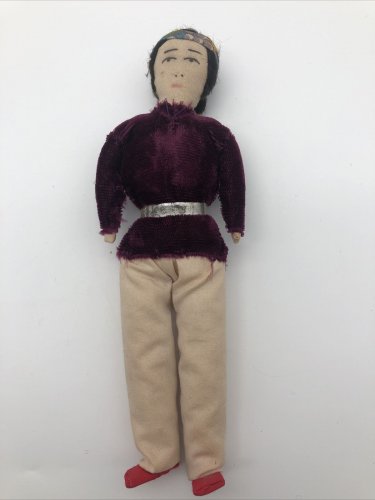Antique Vintage Native American Indian Cloth Doll Man Hand Sewn 7&acirc;��