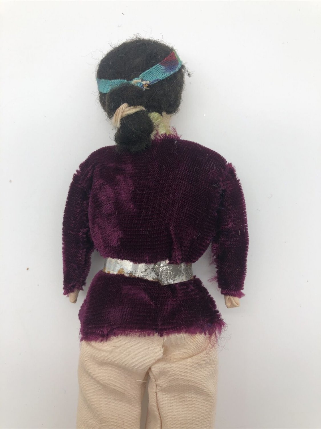 Antique Vintage Native American Indian Cloth Doll Man Hand Sewn 7”