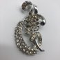 Vintage 1950 Style Crystal Clear Rhinestone Silver Spray Pin Brooch 2”