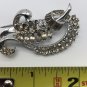 Vintage 1950 Style Crystal Clear Rhinestone Silver Spray Pin Brooch 2â