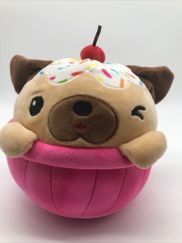 Squishmallow Puppy Dog Birthday Cupcake Cherry Sprinkles Plush CLEAN