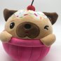 Squishmallow Puppy Dog Birthday Cupcake Cherry Sprinkles Plush CLEAN