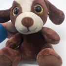 Goffa Plush Dog Toy Brown White Big Eyes 10" Very Good Condition
