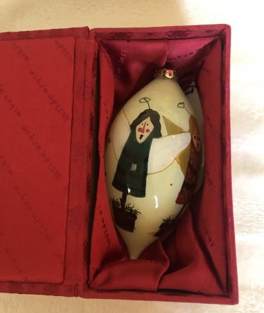 Figi Inside Folk Angels 5" Glass Ornament Shalaston 135 Signed 1999 Susan Zulauf