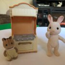 Calico Critters Stove Bunny & Baby Squirrel Lot