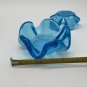 Two Cobalt Blue Hand Blown Swung Glass Nesting Ashtrays Trinket Bowls Vintage
