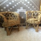 Doll Wicker Furniture 4In Tall Wicker 2 Chairs Set