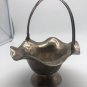 Wavy Design Silver Plated Brass Basket Bucket  Made In India AMC NY Needs Polish