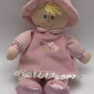 Kids Preferred Baby Doll Soft Plush Pink Stripe Hat Butterfly Blonde Satin Feet