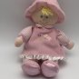 Kids Preferred Baby Doll Soft Plush Pink Stripe Hat Butterfly Blonde Satin Feet