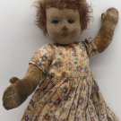 Antique 1920 Bambina Hygienio Toys Chad Valley felt doll glass Blue Eyes 14”