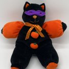 PJ Toys Halloween black orange Cat pumpkin pijamas purple mask plush 9"