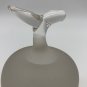 Frosted Glass Apple with Clear Glass Stem and Leaf Paperweight
