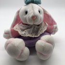 DanDee Collector's Choice White Bunny Rabbit In Dress & Head Bow Vintage