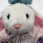 DanDee Collector's Choice White Bunny Rabbit In Dress & Head Bow Vintage