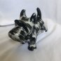 Vtg Ceramic Black White Hand Painted Free Standing Scottish Terrier Dog Figurine