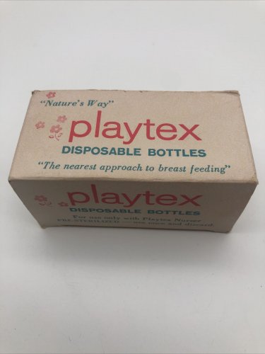 Vintage PlaytexÂ Disposable Baby Bottles 65 Count NOS Circa 1959 Movie Prop
