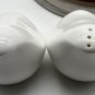 All White Bird Shape Porcelain Salt and Pepper Shakers Figural Abstract NEW