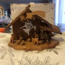 Midwest Handmade Wood Figurine Angel With Nativity Scene