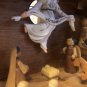 Midwest Handmade Wood Figurine Angel With Nativity Scene