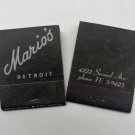 Vintage Detroit MI Mario’s Restaurant 60s Matchbook Matches Unstruck Lot Of 2