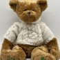 Wishpets Plush Bear MICHAEL Luck of the Irish White Knit Sweater Shamrock Toy 9"