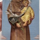 St.  Anthony Patron Saint Heart Shaped Pendant Necklace Franciscan