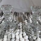 Crystal Candle Holders Pair, Beautiful Sparkle Modern MCM