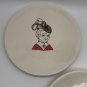 Bone China White Man And Women Round Shaped Decorative Plate 10 in Set Of 2