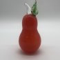 VTG A Jablonski Crystal Red Hand Blown Glass Decorative Pear Paperweight Signed