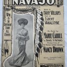 Antique Navajo 1904 Sheet Music by Harry Williams Egbert Vanalstyne Shapiro