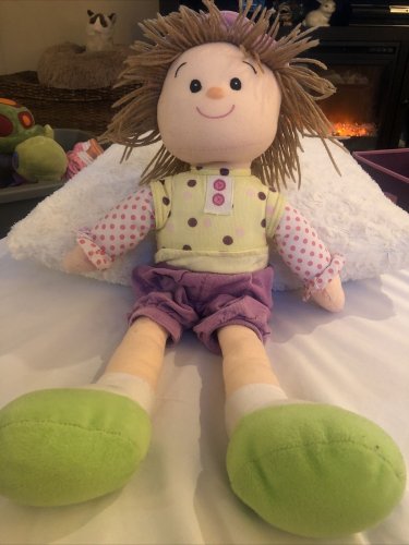 Goffa Large Rag Doll Plush 22&acirc;�� Yarn Hair Pink,Yellow Shirt Blue Purple Skirt Toy