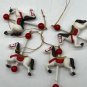 Christmas Carousel Horse Ornament Vintage White Red Light Weight Plastic Set 4