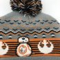Star Wars Gray Orange BB8 Droid Hat Beanie Winter Stocking Cap W/Pom - One Size