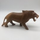 Hand Carved Lion Brown Wood Lightweight Figurine 8”x 4”