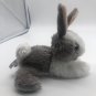 Aurora Small Floppsie Grey & White Plush Bunny Rabbit Stuffed Soft 7" CLEAN