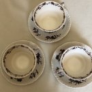 Vintage Mason's Ironstone Watteau England Round Shaped Tea Cup & Saucer Set Of 3
