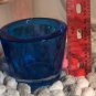 Set Of 2 Leonardo Cobalt Blue Colored Glass Votives Made In Germany