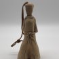 Vintage Folk Art Terracotta Clay Man Carpenter Bell Sculpture 7&acirc;�� Leather Hanger