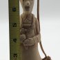 Vintage Folk Art Terracotta Clay Man Carpenter Bell Sculpture 7&acirc;�� Leather Hanger
