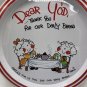 Dear God Thank You for Our Daily Bread Vintage 1985 Round Metal Plate Tray Annie