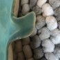 Vintage Aqua Leaf Pottery Pond Dish Mid Century Modern MCM RETRO ART DECO