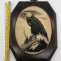 Vintage Sugar Coated Eagle Picture On Wood Plaque 6&acirc;�� X 8&acirc;��