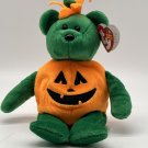 Ty Beanie Baby TRICKY the Halloween Pumpkin Bear 9.75" CLEAN