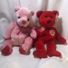 TY VALENTINE BEANIE BABIES SET- SECRET & ROMANCE BEARS - SET of 2