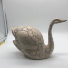 Brown Resin Abstract Matte Decorative Free Standing Swan Figurine 8.5"