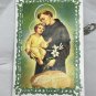 Vintage Catholic St Anthony & St Anthony Medal On Prayer Card
