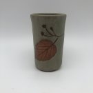 Stunning 5” Hand Made Glazed Leaf Pottery Green Vase EUC Signed Mary Jane 92’