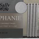 Sally Textiles “Stephanie” White Silver Moroccan Print 58”x 84” Grommet Panels